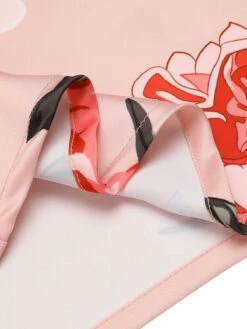 Pink 1950s V-neck Wrap Floral Pencil Dress -BUNBUN Fancy Clothing Shop SCH000731 6