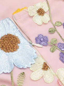 Pale Pink 1960s Halter Neck Floral Embroidery Mini Dress -BUNBUN Fancy Clothing Shop SCH000870 5 7b7a015f 1f7e 4e3c a7e9 b648b7fffa2f