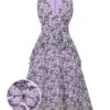 Purple 1930s Butterfly V-Neck Sleeveless Dress -BUNBUN Fancy Clothing Shop SCH001058 01