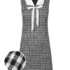 1960s Acetate Gingham Plaid Shift Dress -BUNBUN Fancy Clothing Shop SCH001235 01