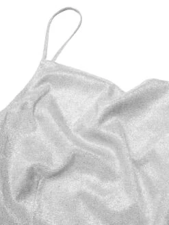 Silver 1960s Spaghetti Strap Sparkling Mini Dress -BUNBUN Fancy Clothing Shop SCHL000370 4 compressed