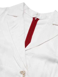 Red & White 1930s Sleeveless Slit Fishtail Dress -BUNBUN Fancy Clothing Shop SCHL000566 4 compressed