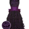 Deep Purple 1950s Halloween Bat Bow Dress -BUNBUN Fancy Clothing Shop SCHL000582 01
