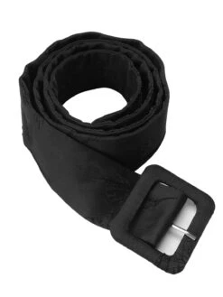 Black 1960s Sleeveless Butterflies Belted Solid Dress -BUNBUN Fancy Clothing Shop SCHL000660 7 compressed