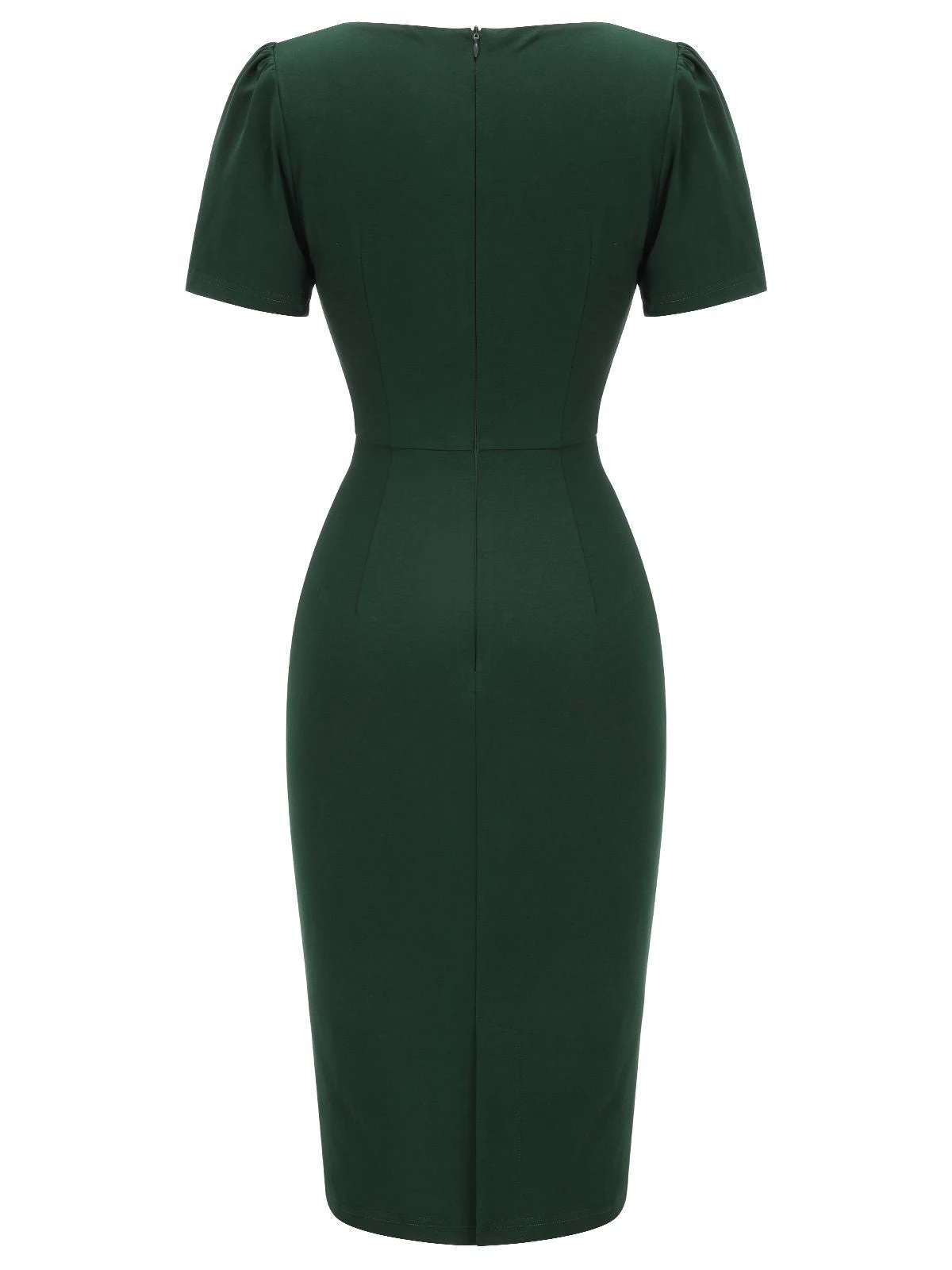Dark Green 1940s Solid Wrap Dress 6 Dark Green 1940s Solid Wrap Dress - Image 4