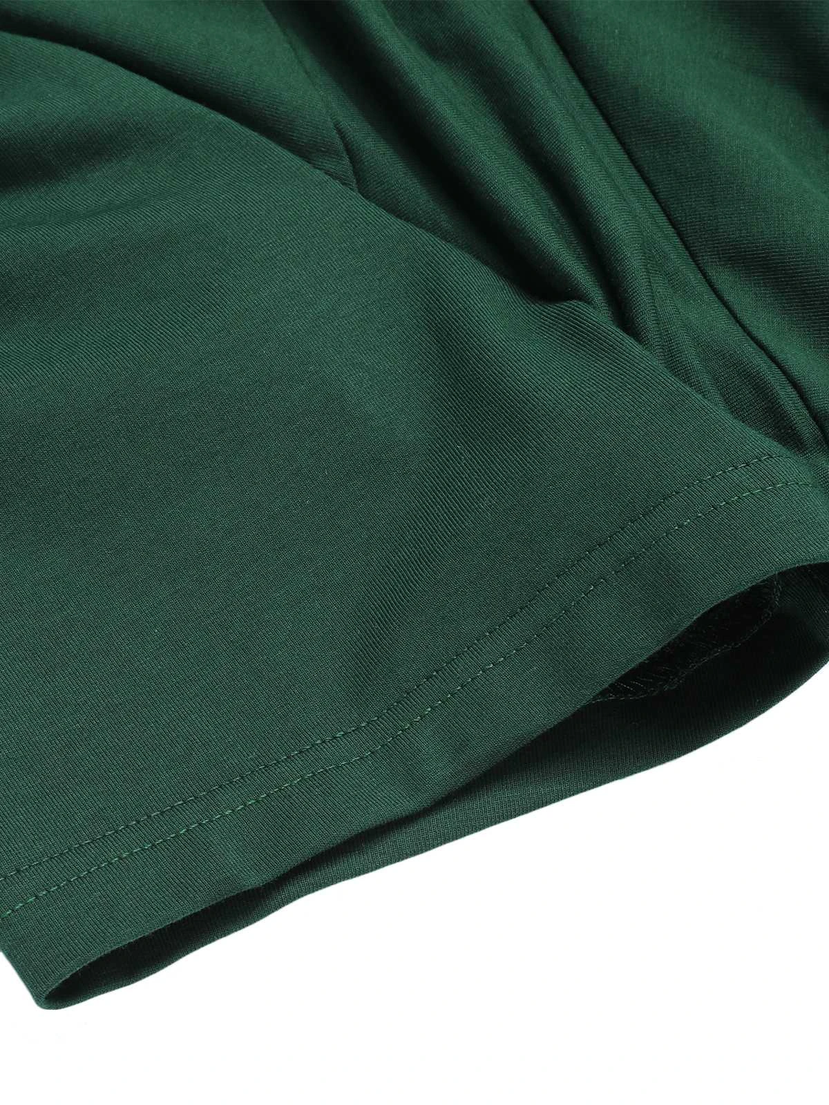 Dark Green 1940s Solid Wrap Dress 8 Dark Green 1940s Solid Wrap Dress - Image 6