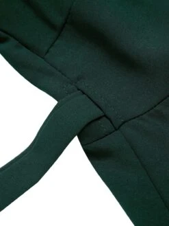 Green 1950s Lantern Sleeve Wrap V-Neck Dress -BUNBUN Fancy Clothing Shop SCHL000775 4