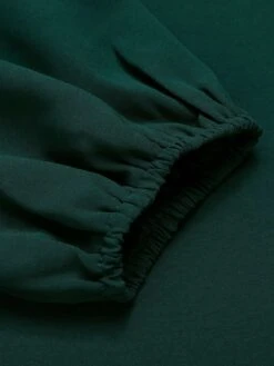 Green 1950s Lantern Sleeve Wrap V-Neck Dress -BUNBUN Fancy Clothing Shop SCHL000775 6