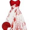 Red&White 1950s Halloween Blood Dress 2 Red&White 1950s Halloween Blood Dress -BUNBUN Fancy Clothing Shop SCHL000790 01