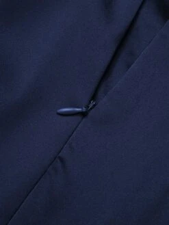 Blue 1940s Solid Short Sleeves Lapel Dress -BUNBUN Fancy Clothing Shop SCHL000804 6 compressed