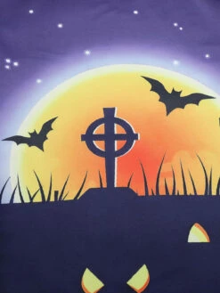 Deep Purple 1950s Halloween V-Neck Swing Dress -BUNBUN Fancy Clothing Shop SCHL000813 5