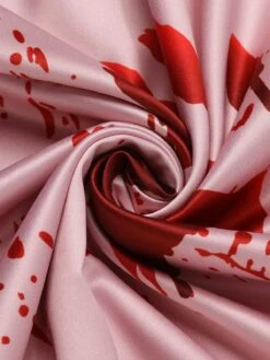 Pink 1950s Halloween Bloodstain Halter Dress -BUNBUN Fancy Clothing Shop SCHL000825 6 compressed