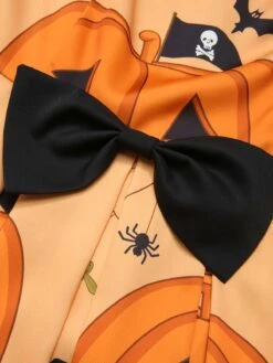 Orange 1950s Halloween Sleeveless Beading Dress -BUNBUN Fancy Clothing Shop SCHL000850 5 compressed