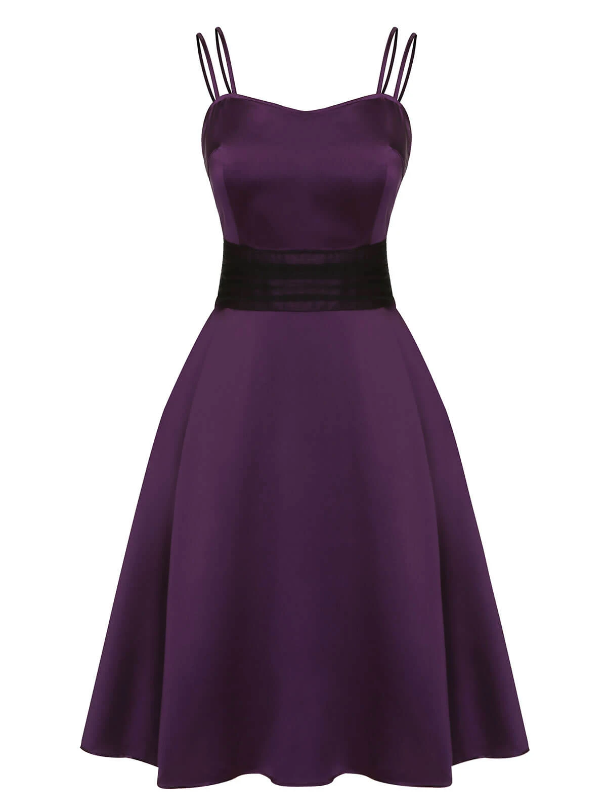 Deep Purple 1950s Halloween Solid Strap Dress 4 Deep Purple 1950s Halloween Solid Strap Dress - Image 2