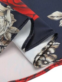 Black 1950s Sweetheart Skeleton Rose Swing Dress -BUNBUN Fancy Clothing Shop SCHL000859 5 compressed