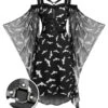 Black 1950s Halloween Spaghetti Strap Bat Dress -BUNBUN Fancy Clothing Shop SCHL001020 01 compressed