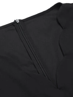 Black 1950s Halloween Skull Rose Sleeveless Dress -BUNBUN Fancy Clothing Shop SCHL001035 4