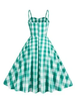 1950s Plaid Strap Swing Dress -BUNBUN Fancy Clothing Shop SCHL001478 G 2