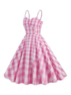 1950s Plaid Strap Swing Dress -BUNBUN Fancy Clothing Shop SCHL001478 LP 2