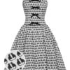 1950s Halloween Cat Print Velvet Bow Dress -BUNBUN Fancy Clothing Shop SCHL001596 01