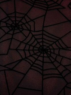 Deep Red 1960s Halloween Spider Web Dress -BUNBUN Fancy Clothing Shop SCHL001839 5 compressed