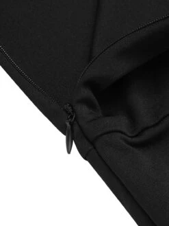 Black 1960s V-Neck Solid Bodycon Dress -BUNBUN Fancy Clothing Shop SCHL002063 5