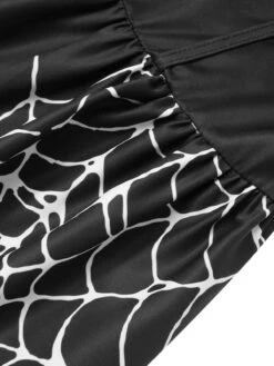 Black 1950s Halloween Bat Mesh Sleeved Dress -BUNBUN Fancy Clothing Shop SCHL002086 6