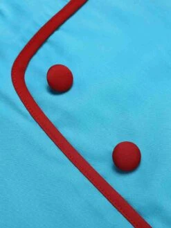 Royal Blue & Red 1960s Button Pencil Dress -BUNBUN Fancy Clothing Shop SCHL002187 5