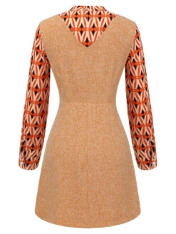 2PCS 1960s Orange Blouse & Tweed Mini Dress -BUNBUN Fancy Clothing Shop SCHL002241 3