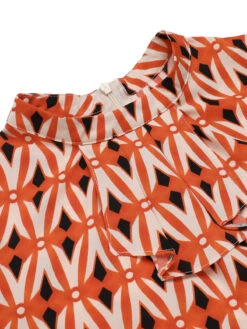 2PCS 1960s Orange Blouse & Tweed Mini Dress -BUNBUN Fancy Clothing Shop SCHL002241 9