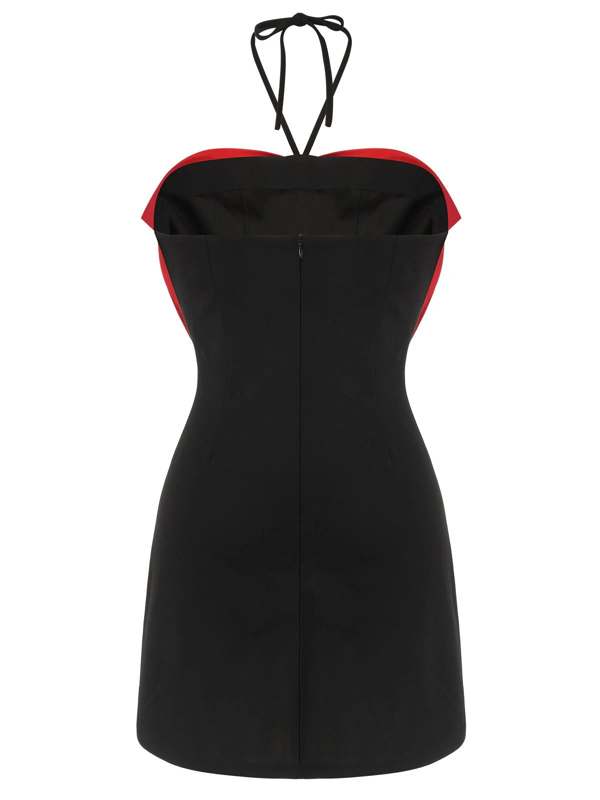 Black&Red 1960s Bow-knot Patchwork Wrap Dress 6 Black&Red 1960s Bow-knot Patchwork Wrap Dress - Image 4