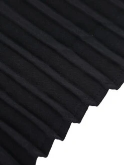 Black 1940s Solid Flying Sleeve Pleated Dress -BUNBUN Fancy Clothing Shop SCHL002328 6