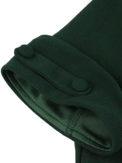 [Plus Size] Dark Green 1950s V-Neck Solid Swing Dress -BUNBUN Fancy Clothing Shop SCHL002586 4