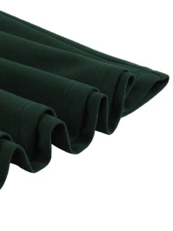 [Plus Size] Dark Green 1950s V-Neck Solid Swing Dress -BUNBUN Fancy Clothing Shop SCHL002586 5