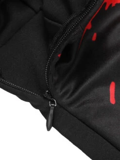 Black 1930s V-Neck Blood Handprint Fishtail Dress -BUNBUN Fancy Clothing Shop SCHL002794 6