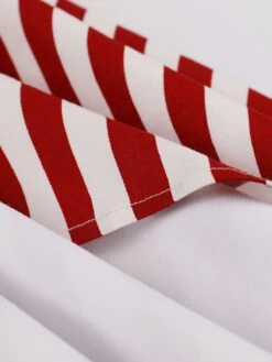 1950s Stripes Contrast Patchwork Strap Dress -BUNBUN Fancy Clothing Shop SCHL002816 R 5 compressed