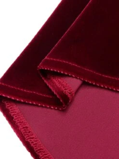 Red 1950s Velvet Polka Dot Lined Bow Dress -BUNBUN Fancy Clothing Shop SCHL002966 6