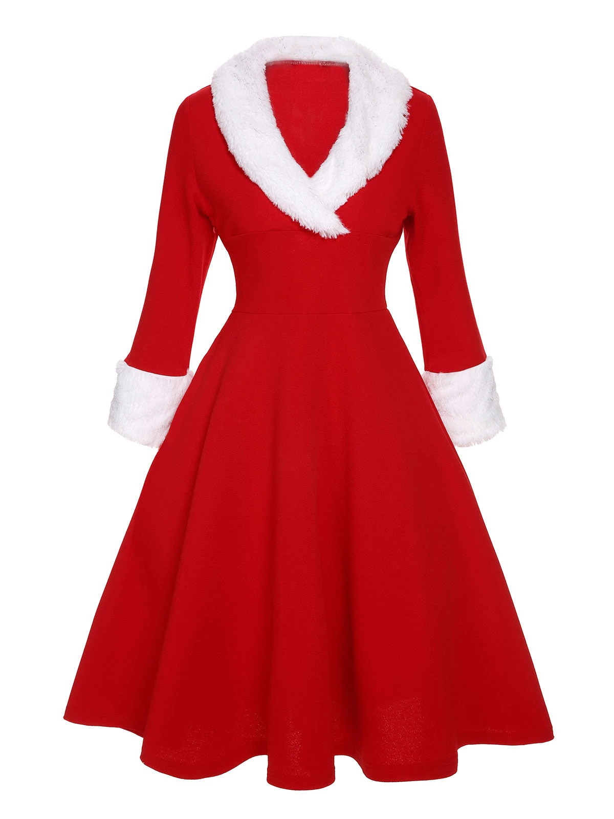 Red & White 1950s Christmas Lapel Dress 3 Red & White 1950s Christmas Lapel Dress