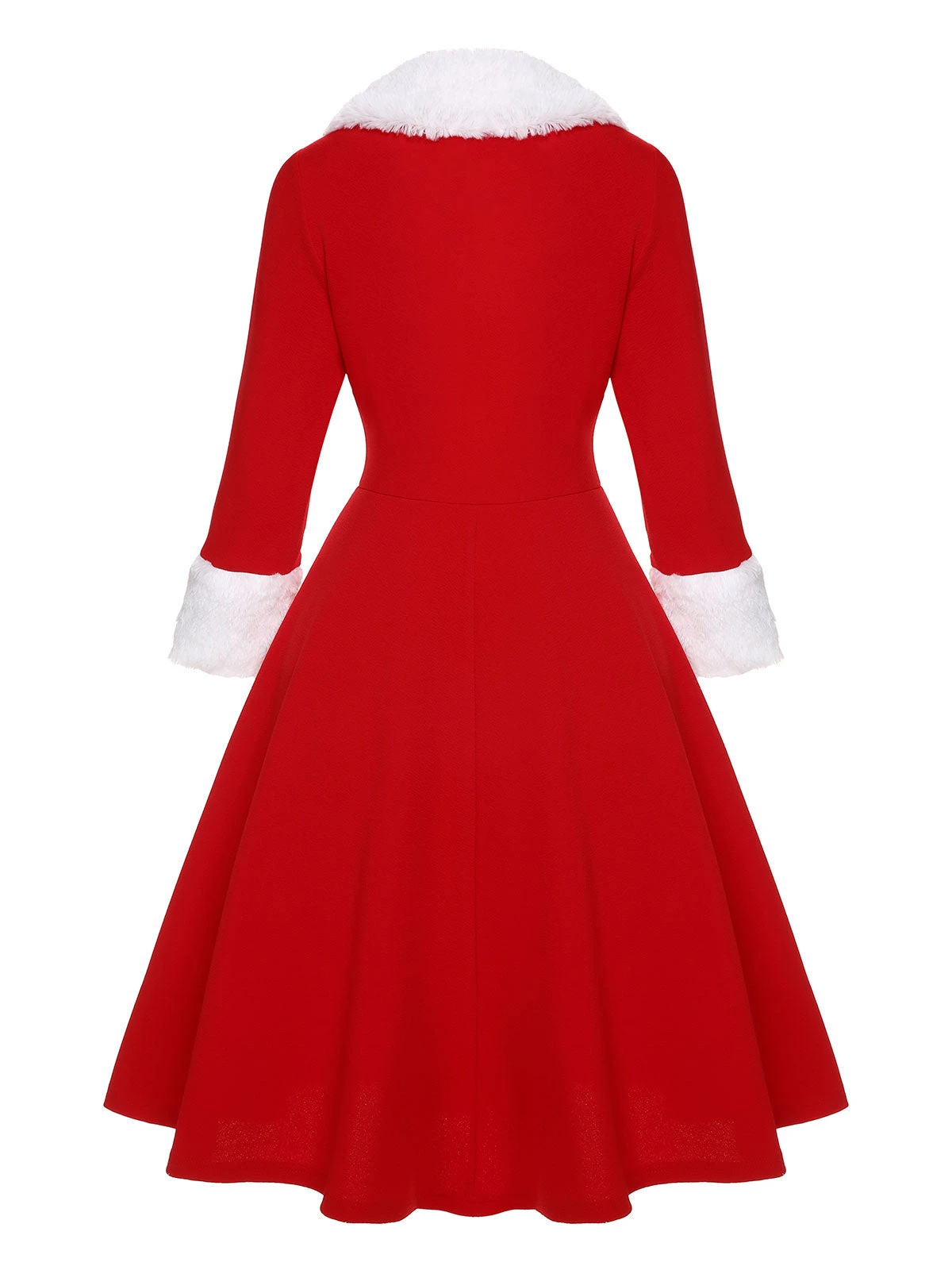 Red & White 1950s Christmas Lapel Dress 4 Red & White 1950s Christmas Lapel Dress - Image 2