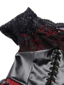 Red 1950s Christmas Plaid Girdle Dress -BUNBUN Fancy Clothing Shop SCHL003037 4 compressed