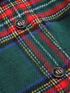 1960s Plaid Cloak Sleeve Velvet Collar Dress -BUNBUN Fancy Clothing Shop SCHL003078 6 compressed