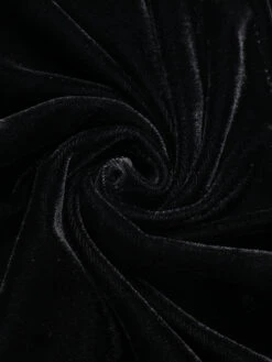 Black 1960s Solid Velvet Bow Dress -BUNBUN Fancy Clothing Shop SCHL003080 8