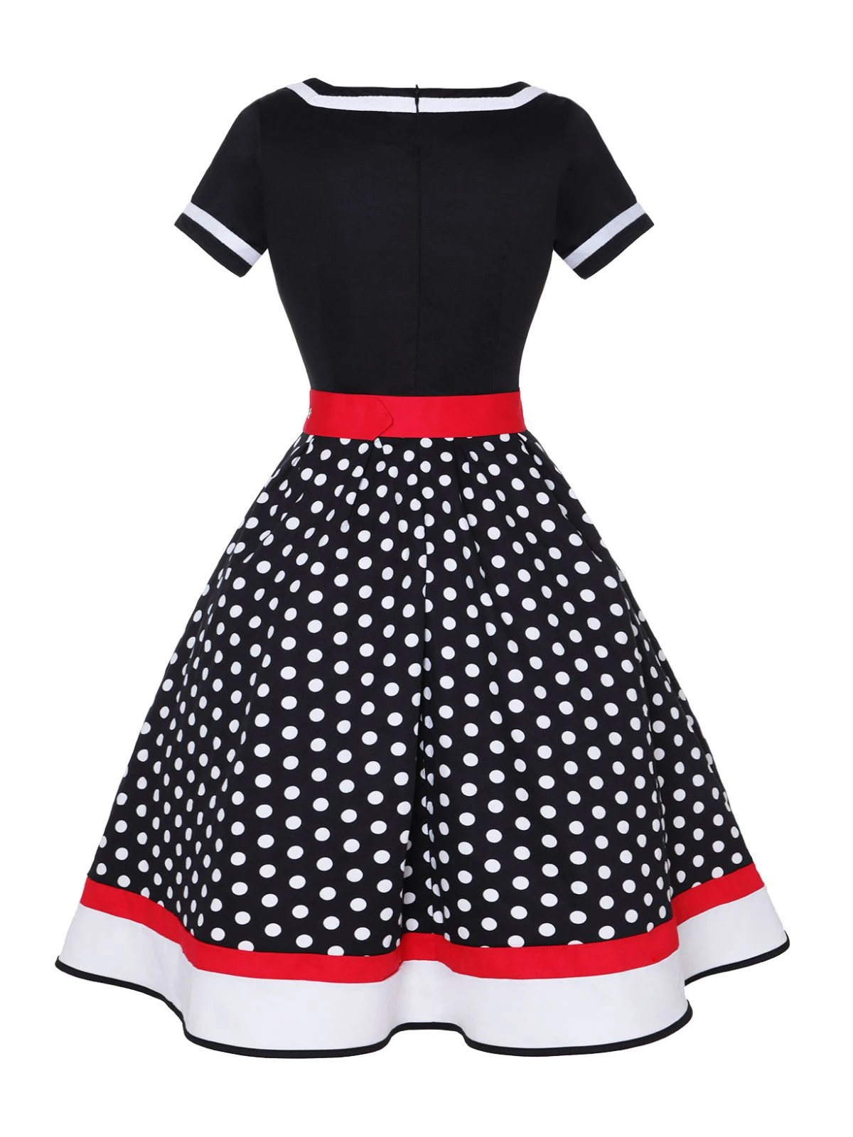 Multicolor 1950s Polka Dots Patchwork Belted Dress 10 Multicolor 1950s Polka Dots Patchwork Belted Dress - Image 8