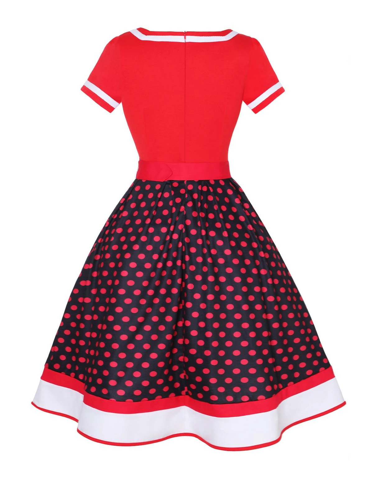 Multicolor 1950s Polka Dots Patchwork Belted Dress 4 Multicolor 1950s Polka Dots Patchwork Belted Dress - Image 2