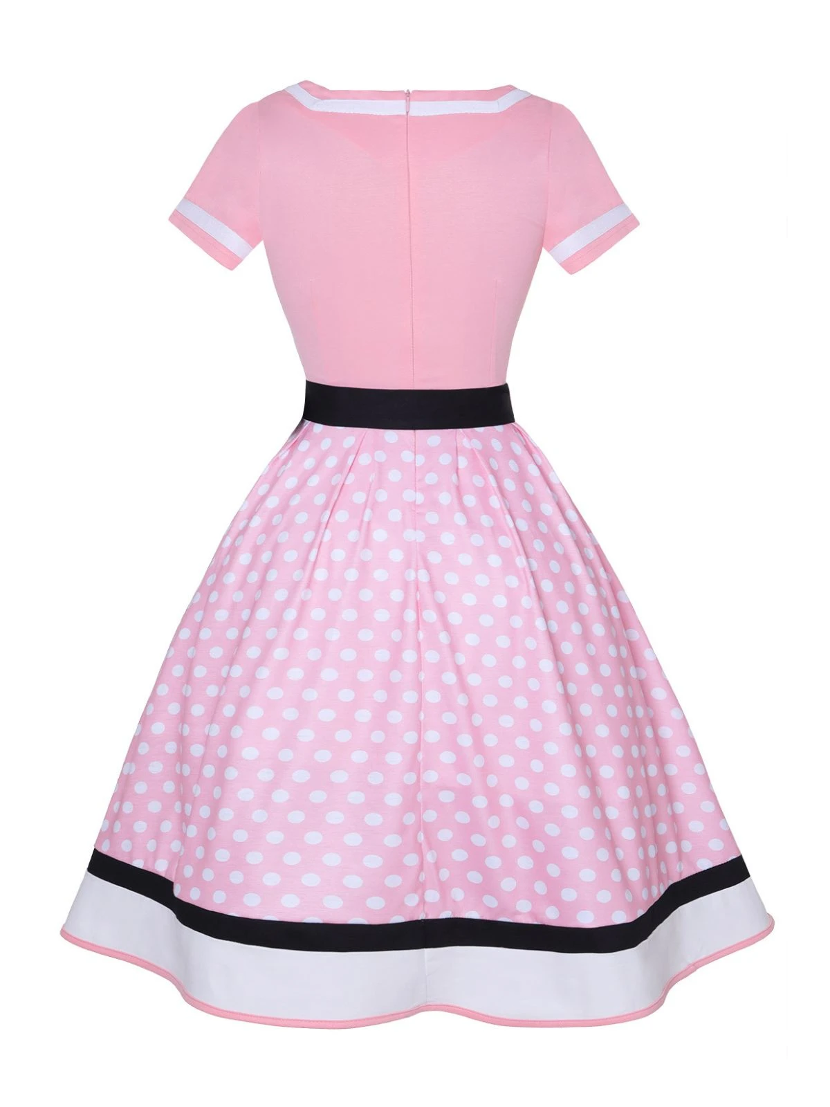 Multicolor 1950s Polka Dots Patchwork Belted Dress 6 Multicolor 1950s Polka Dots Patchwork Belted Dress - Image 4