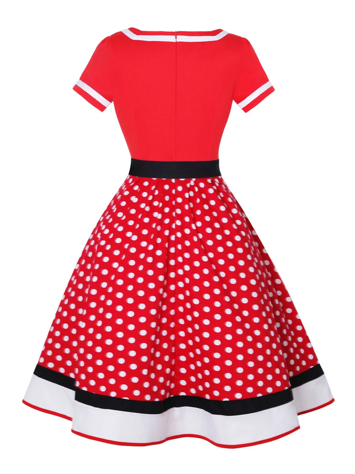 Multicolor 1950s Polka Dots Patchwork Belted Dress 8 Multicolor 1950s Polka Dots Patchwork Belted Dress - Image 6