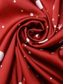 Red 1930s Christmas Strap Snowflake Mermaid Dress -BUNBUN Fancy Clothing Shop SCHL003107 5 compressed