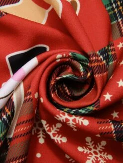 Red 1950s Christmas Plaid Santa Claus Dress 15 Red 1950s Christmas Plaid Santa Claus Dress -BUNBUN Fancy Clothing Shop SCHL003113 6 compressed