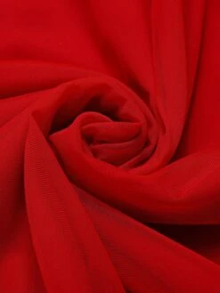 Red 1950s Sheer Sleeve Mesh Dress -BUNBUN Fancy Clothing Shop SCHL003209 4