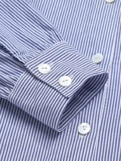 2Pcs Blue 1950s Tie Neck Stripes Blouse & Ruffles Vest Dress -BUNBUN Fancy Clothing Shop SCHL003233 4 compressed